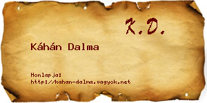 Káhán Dalma névjegykártya
